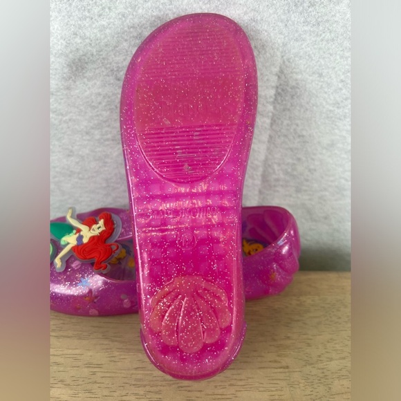Disney Ariel‎ Jelly Sandals Little Mermaid Flat With Strap Girl's Size 12 - Picture 6 of 7
